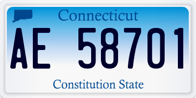 CT license plate AE58701