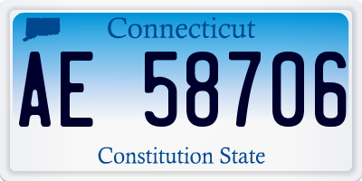 CT license plate AE58706