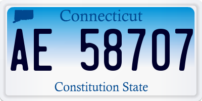 CT license plate AE58707