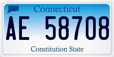 CT license plate AE58708
