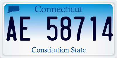 CT license plate AE58714
