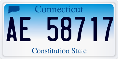 CT license plate AE58717