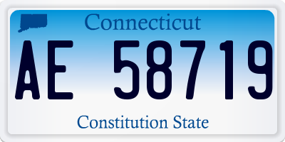 CT license plate AE58719