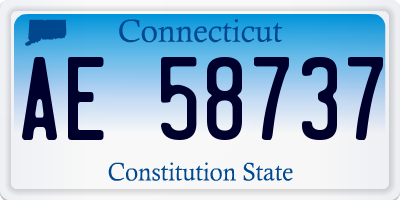 CT license plate AE58737