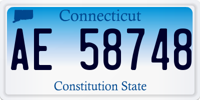 CT license plate AE58748