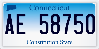 CT license plate AE58750