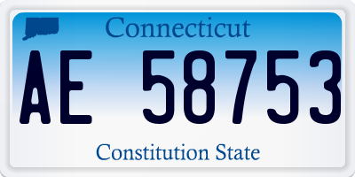 CT license plate AE58753