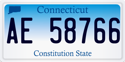 CT license plate AE58766
