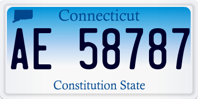 CT license plate AE58787