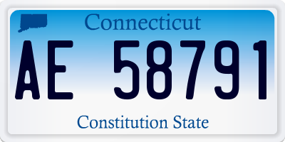 CT license plate AE58791