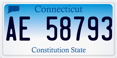 CT license plate AE58793