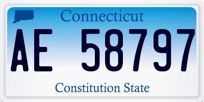CT license plate AE58797
