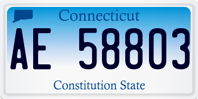 CT license plate AE58803