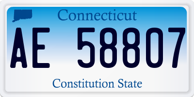 CT license plate AE58807