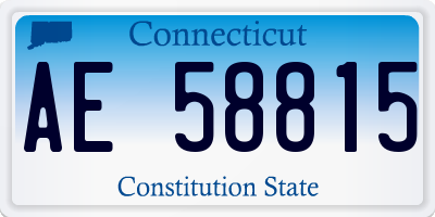 CT license plate AE58815