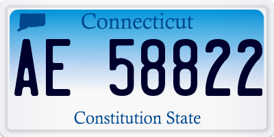 CT license plate AE58822