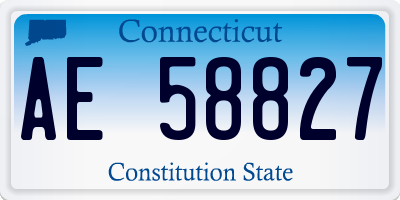 CT license plate AE58827