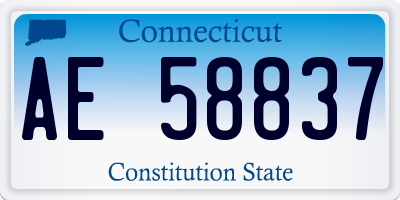 CT license plate AE58837