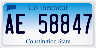 CT license plate AE58847