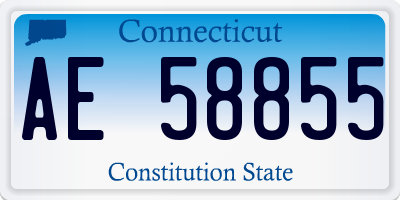 CT license plate AE58855