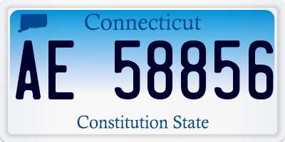 CT license plate AE58856
