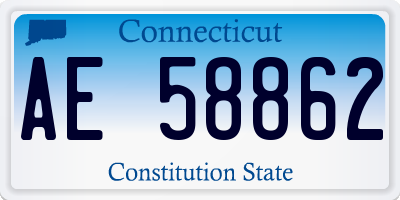CT license plate AE58862