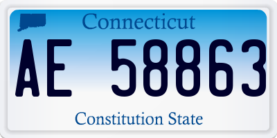 CT license plate AE58863