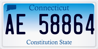 CT license plate AE58864