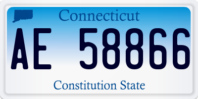 CT license plate AE58866