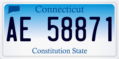 CT license plate AE58871
