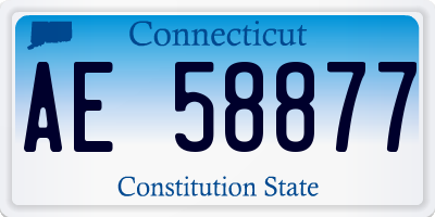 CT license plate AE58877