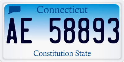 CT license plate AE58893