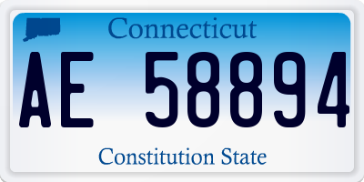 CT license plate AE58894