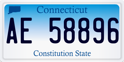 CT license plate AE58896
