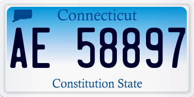 CT license plate AE58897