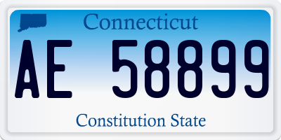 CT license plate AE58899