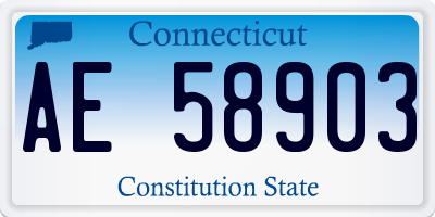 CT license plate AE58903