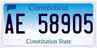 CT license plate AE58905