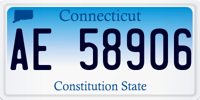 CT license plate AE58906