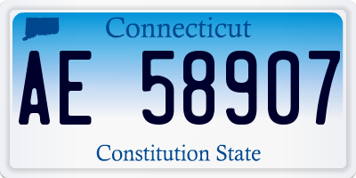 CT license plate AE58907