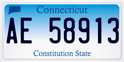 CT license plate AE58913
