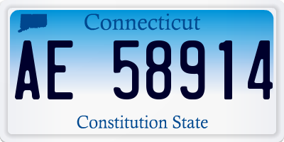 CT license plate AE58914