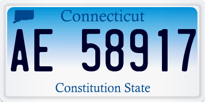 CT license plate AE58917