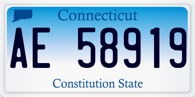 CT license plate AE58919