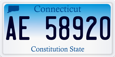 CT license plate AE58920