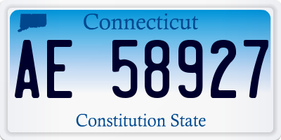 CT license plate AE58927