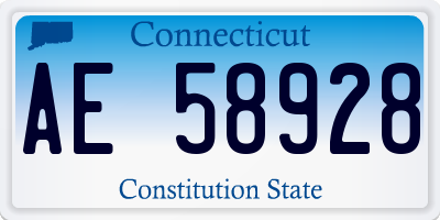 CT license plate AE58928