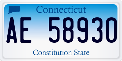 CT license plate AE58930