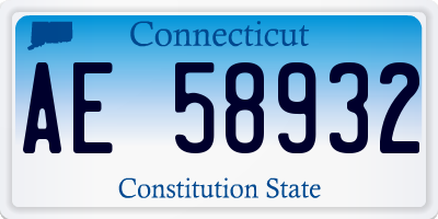 CT license plate AE58932