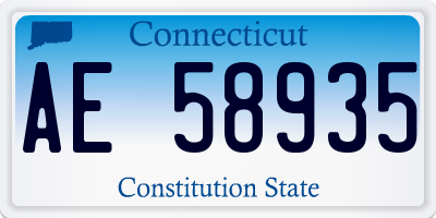 CT license plate AE58935